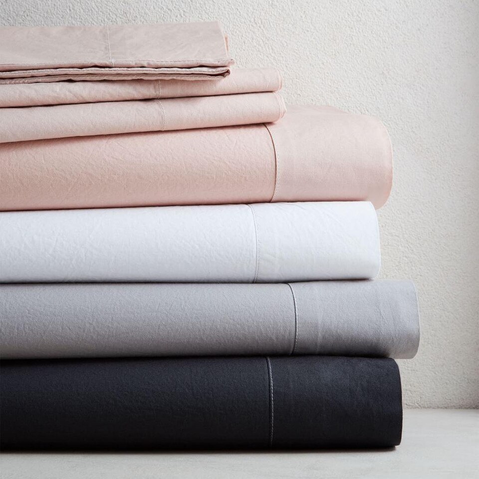 Organic Washed Cotton Percale Sheets west elm United Kingdom